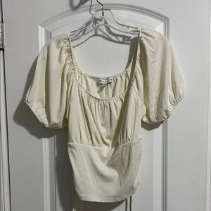 Elegant Cream Puff Sleeve Blouse